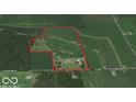 An aerial view outlining the property boundary shows the property and surrounding areas at 22351 Cyntheanne Rd, Noblesville, IN 46060