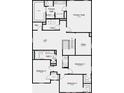 Second floor plan featuring four bedrooms, three baths, an office, laundry room, and primary suite at 1935 Black Oak Dr, Shelbyville, IN 46176