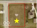 Aerial view of a large lot with a new home to be built at 661 W 500 S, Greenfield, IN 46140