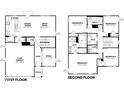Floor plan showcasing the layout of the first and second floor at 3251 W Keepsake Ln, Monrovia, IN 46157