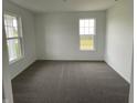 Bright bedroom featuring plush carpet, neutral walls, and double hung windows at 567 Hidden Hills Dr, Pittsboro, IN 46167