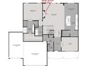 Layout featuring a two-car garage, Gathering room, kitchen, owner's suite and study at 6853 Oakdale Ln, Avon, IN 46123