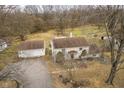 Aerial view of home with detached garage and spacious backyard at 10483 126Th St, Fishers, IN 46038