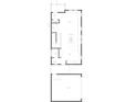 Layout blueprint reveals the kitchen, living, dining, mud room, half bath, and garage locations on the first floor at 1305 W 23Rd St, Indianapolis, IN 46208