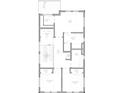 Second-floor blueprint of a two-bedroom home featuring a Primary suite, laundry, and hallway layout at 1305 W 23Rd St, Indianapolis, IN 46208