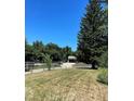 Scenic view of the property featuring sprawling lawn, tall trees, and a winding driveway at 2847 Merts Dr, Indianapolis, IN 46237