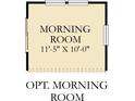 Optional morning room floor plan showing dimensions at 4363 Risen Star Way, Bargersville, IN 46106