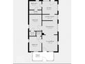 Layout of home including, kitchen, living room, dining room, two bedrooms and bathroom at 3049 Foltz St, Indianapolis, IN 46241