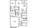Detailed floor plan showcasing the layout of a home with multiple bedrooms and open living spaces at 3261 W Keepsake Ln, Monrovia, IN 46157