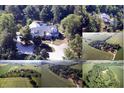 Stunning aerial view showcases the property's private pool and sprawling grounds surrounded by lush trees at 4859 W 150 N, Greenfield, IN 46140