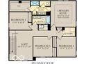 Second floor floorplan featuring the owner's suite, bedrooms, loft and laundry at 2152 Boxwood Dr, Greenfield, IN 46140