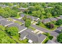 An aerial view showing a residential neighborhood with tree-lined streets, well-maintained lawns, and various home styles at 4501 N Wheeling Ave # 10A-101, Muncie, IN 47304