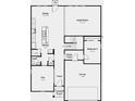 Layout of the first floor featuring kitchen, dining room, great room, garage, and flex spaces at 449 Hidden Hills Dr, Pittsboro, IN 46167