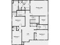 Layout of the second floor featuring bedrooms, bathrooms, laundry, retreat and loft at 449 Hidden Hills Dr, Pittsboro, IN 46167