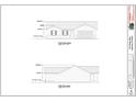 Front and side elevation drawings illustrating the home's exterior design and dimensions at 4719 Malus Blvd, Anderson, IN 46011