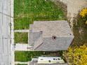Overhead shot of the roof and back yard, showing the layout of the property at 638 W 30Th St, Indianapolis, IN 46208