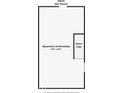 Unfinished basement floorplan showing dimensions and staircase access at 5053 E Michigan St, Indianapolis, IN 46201