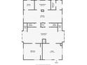 A floor plan showcasing the layout of the house, including the kitchen, living room, and bedroom at 5053 E Michigan St, Indianapolis, IN 46201