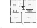 Floor plan featuring two bedrooms, one bathroom, kitchen, and living room on one level at 1467 N Euclid Ave, Indianapolis, IN 46201
