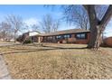 Charming brick home featuring black shutters, a well-manicured lawn, and mature trees, presenting classic curb appeal at 429 Southmore St, Plainfield, IN 46168