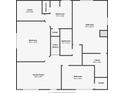 Upper level floor plan showing the layout of the bedrooms and bathrooms at 11077 Ellsworth Ln, Fishers, IN 46038