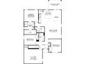 Layout of home featuring 3 bedrooms, 2 bathrooms, kitchen, great room, 2-car garage, and a covered porch at 2194 Walnut Fork Dr, Whitestown, IN 46075