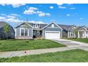 Inviting single-Gathering home with a two-car garage, complemented by a lush green lawn and clear blue skies at 19714 Highclere Ln, Sheridan, IN 46069