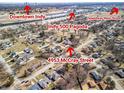 Aerial view showing property's proximity to downtown Indy and the Indy 500 Pagoda at 4953 Mccray St, Indianapolis, IN 46224