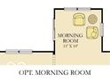Optional morning room floor plan with two chairs, a table and three windows to bring in plenty of light at 7397 Standish Ln, Avon, IN 46123