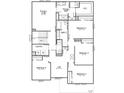 Second-floor layout featuring a primary suite, three additional bedrooms, and a centrally located laundry room at 1950 Black Oak Dr, Shelbyville, IN 46176