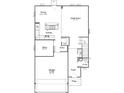 Open-concept floor plan featuring a spacious kitchen, dining area, great room, and patio at 1951 Black Oak Dr, Shelbyville, IN 46176
