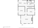 Layout of floor plan with bedrooms, kitchen, living room, bathroom and entry at 912 Harlan St, Indianapolis, IN 46203
