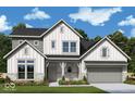 Charming two-story home with a covered entryway, complemented by stone accents and a neatly manicured front lawn at 19854 Chatham Shore Ln, Westfield, IN 46074