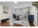 Bright dining room featuring a stylish rug and ample natural light at 12486 Schoolhouse Rd, Fishers, IN 46037