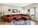 Comfortable living room featuring a plush sectional sofa, decorative rug, and bright natural light at 3644 Thomas Jefferson St, Westfield, IN 46074
