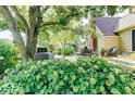 Inviting backyard featuring a wooden deck, lush greenery, and mature trees for outdoor enjoyment at 5055 Willow Rd, Zionsville, IN 46077