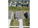 Aerial shot showcasing a neighborhood with well-placed homes, manicured lawns, and inviting curb appeal at 10202 Meadow Path Ln, Indianapolis, IN 46239