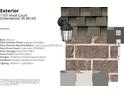 Close up showcasing brick, shingles, and lighting for exterior of home at 1101 Knoll Ct, Greenwood, IN 46143