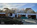 New home construction site displaying the framing and layout of multiple units or homes at 6673 Beekman Pl # Ste A, Zionsville, IN 46077