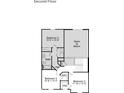 Second floor plan featuring three bedrooms, a bathroom, linen closet and open-to-below at Vacant Lot 0 - 5750 W 650 N, Thorntown, IN 46071