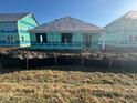 A new residential single-Gathering home under construction with black silt fence visible at 1366 Foxtail Ln, Greenwood, IN 46143