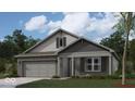 Charming single-story home with a brick facade, gray siding, and a well-manicured lawn at 1366 Foxtail Ln, Greenwood, IN 46143