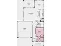 First floor plan featuring a garage, great room, kitchen with island, dining area, guest suite, and covered patio and porch at 13383 Vickery Ridge Dr, Fishers, IN 46037