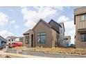 Modern two-story home featuring brick, vertical wood paneling, and professional landscaping under construction at 1668 Carrollton Rail Dr, Westfield, IN 46074