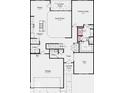 Open-concept floor plan featuring a kitchen, dining area, great room, and primary suite at 2150 Aviary Ln, Danville, IN 46122