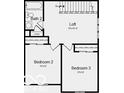 Second floor features a loft, two additional bedrooms, and a bathroom at 2150 Aviary Ln, Danville, IN 46122