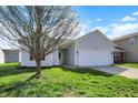 Charming single-story home with a well-maintained lawn and attached two-car garage at 4051 Presidio Cir, Indianapolis, IN 46235