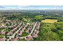 A captivating aerial view of the community, highlighting tree-lined streets, houses, and scenic surrounding landscape at 5115 Baltustrol Dr, Avon, IN 46123