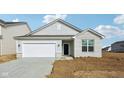 Charming single-story home featuring a two-car garage and classic vinyl siding at 4825 Topaz Pointe Blvd, Lawrence, IN 46235