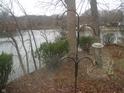 Picturesque lake view with mature trees and a bird feeder in a serene setting at 8 Lake Hart, Mooresville, IN 46158